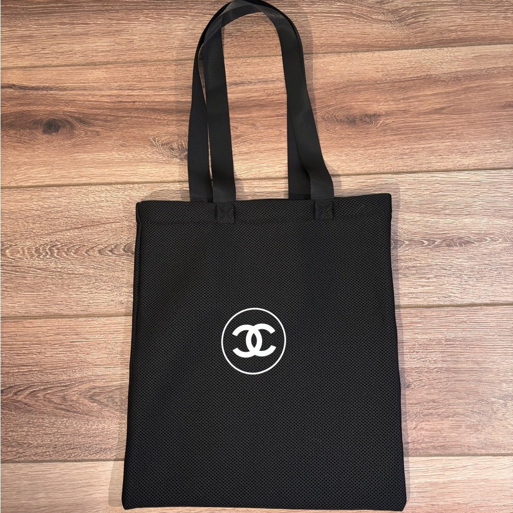 Chanel Black Mesh Beach Bag Tote